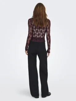 Onlalba L/S V-Neck Lace Top