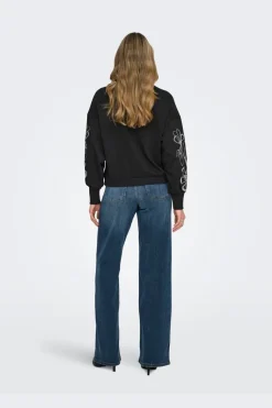 Onlbrooke L/S O-Neck Flower Swt