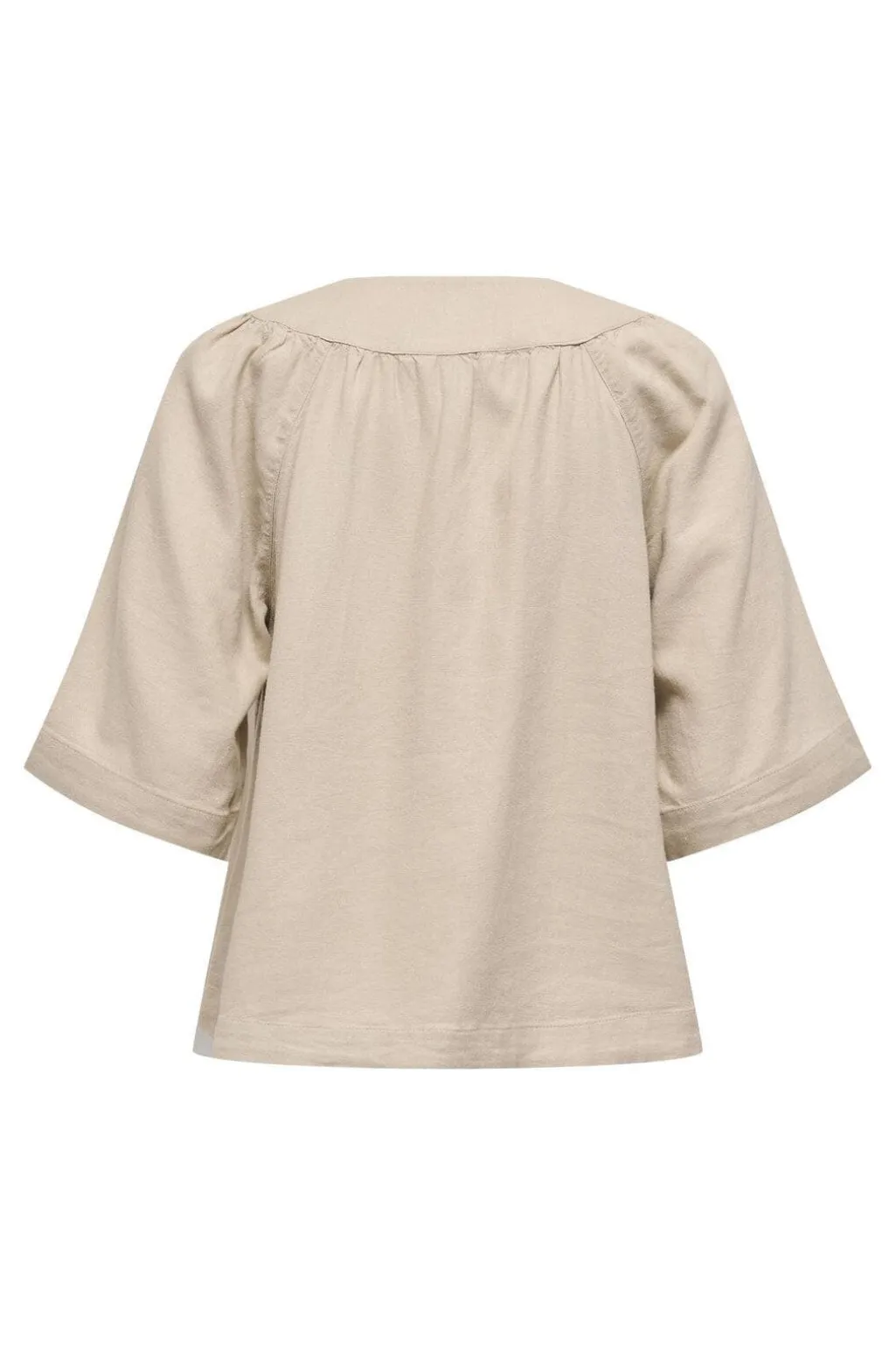 Onlcaro 2/4 V-Neck Linen Bl Top Cc