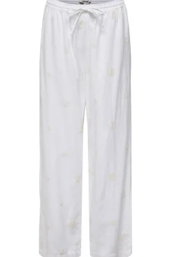 Onlcaro Linen Bl Emb Wide Pant Cc