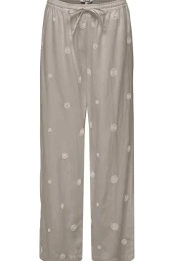 Onlcaro Linen Bl Emb Wide Pant Cc