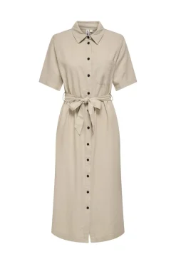 Onlcaro S/S Linen Bl Belt Dress Cc