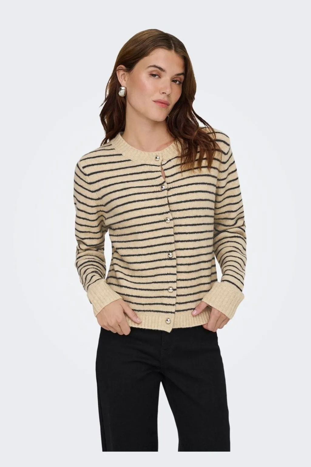 Onlchester Life Ls Stripe Cardi Cc Knt