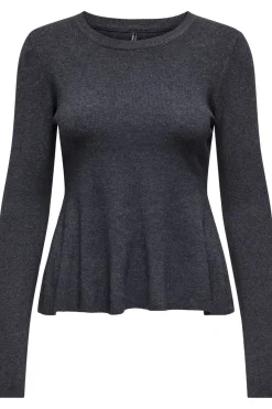 Onlcoco Life Ls Rib Oneck Peplum Cc Knt