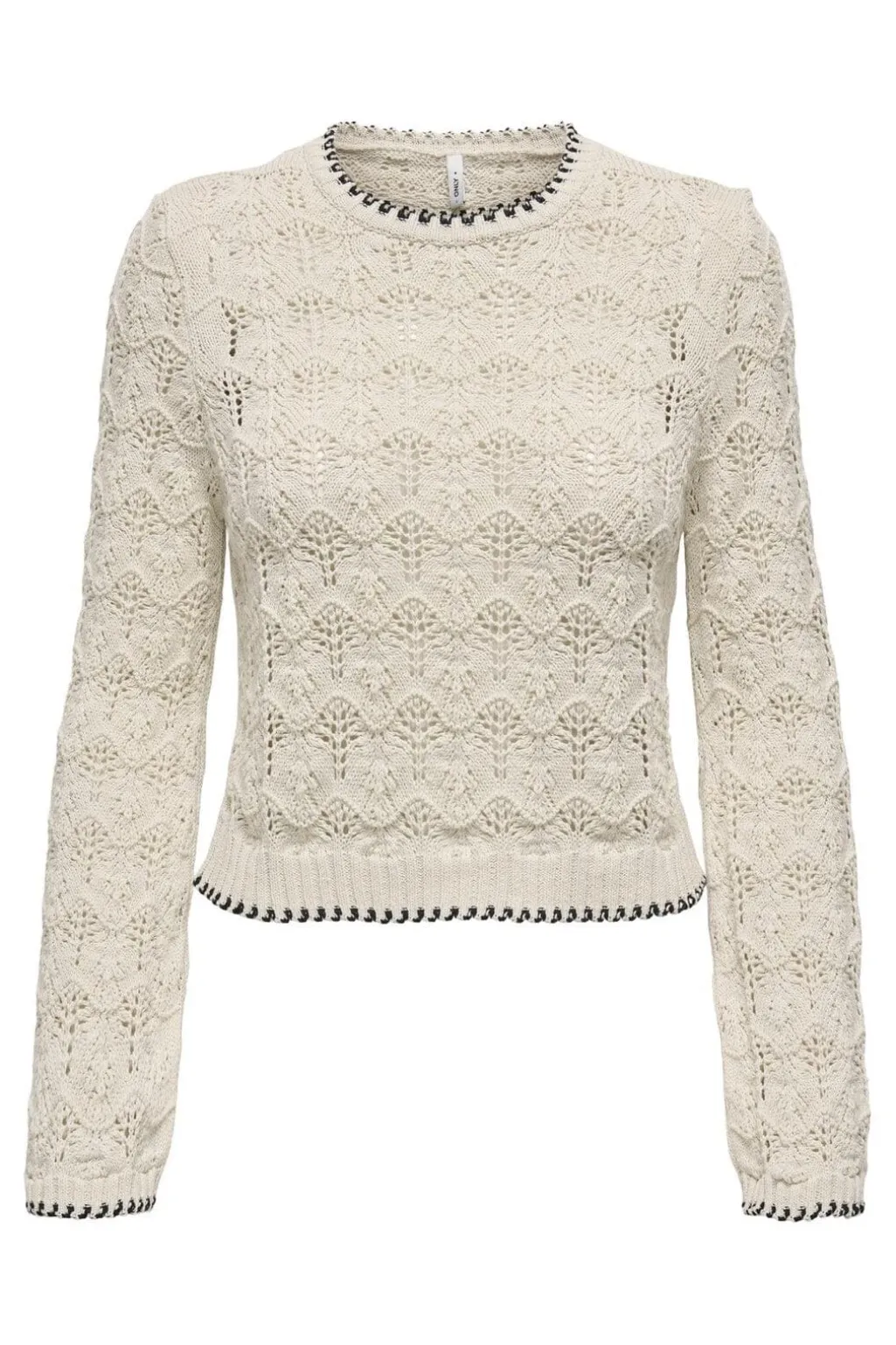 Onlcrystal Life Ls Detail O-Neck Knt