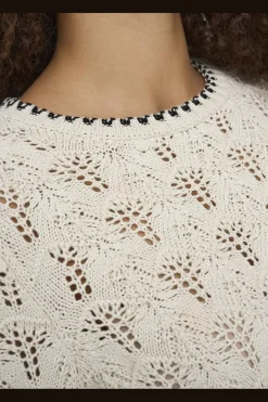 Onlcrystal Life Ls Detail O-Neck Knt