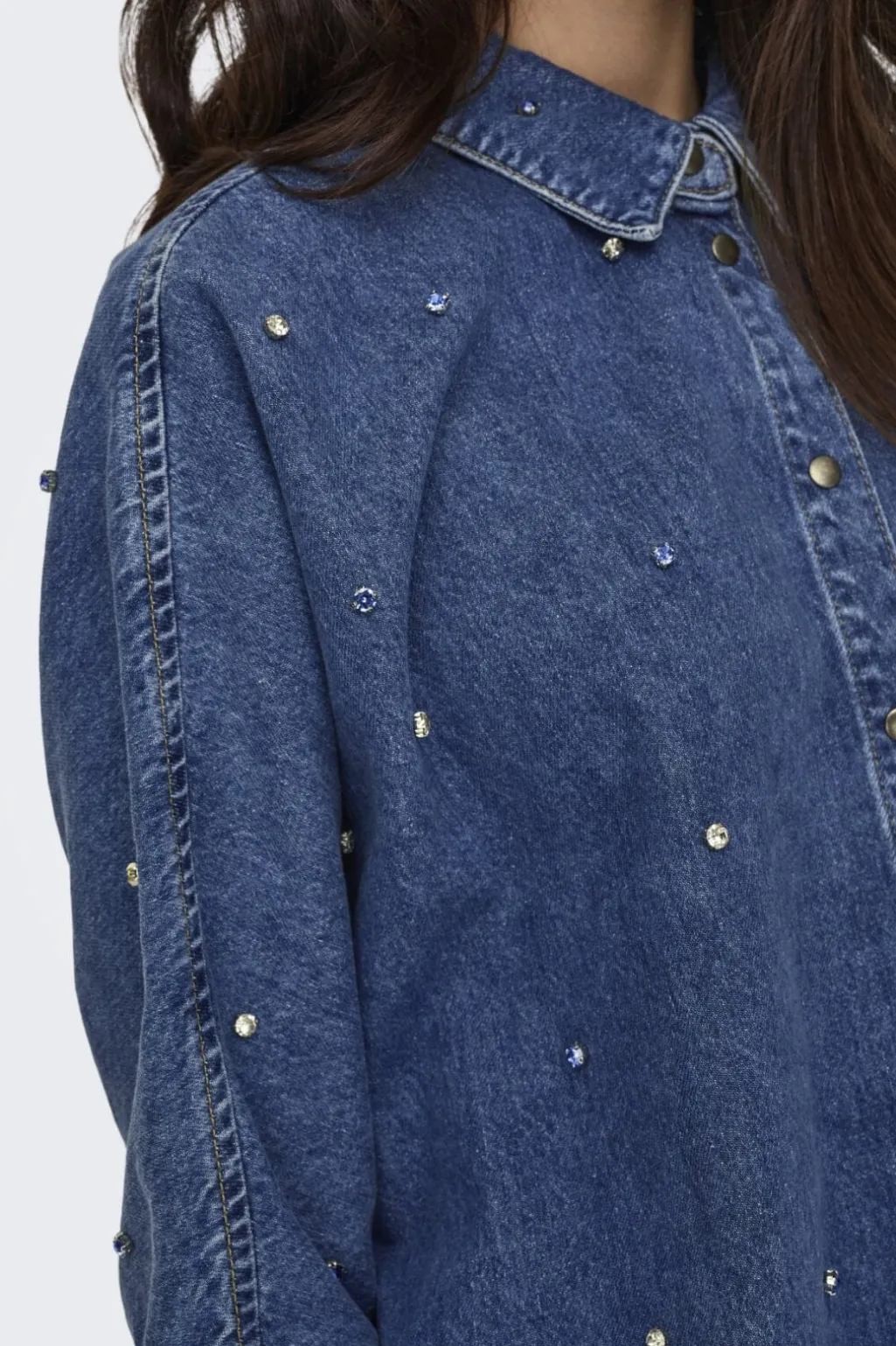 Onlgrace Ls Rhinestone Shirt Cro