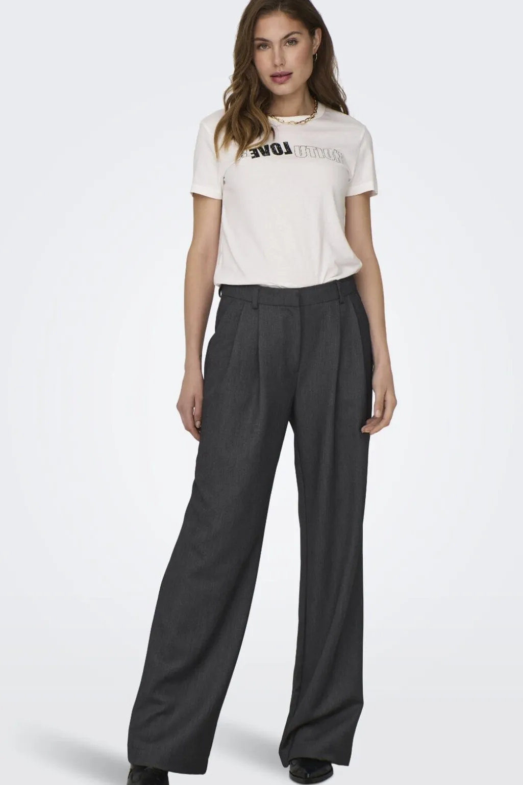 Onlhattie Pleat Mel Str Pant Tlr 15304707