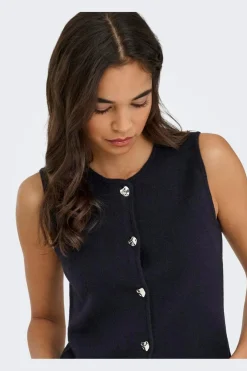 Onlibi Button Sl Vest Cc Knt