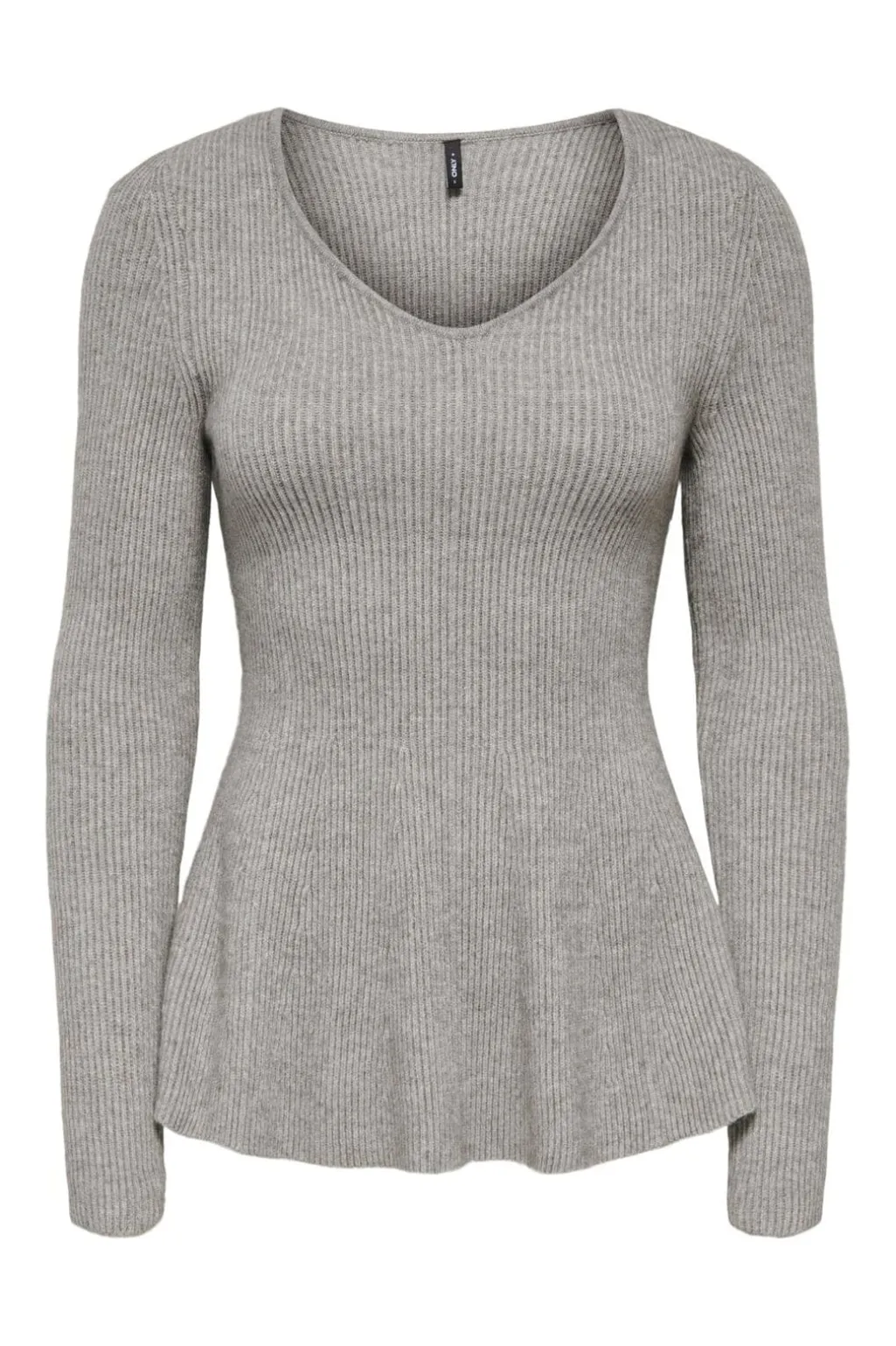 Onlibi Ls V-Neck Rib Peplum Cc Knt