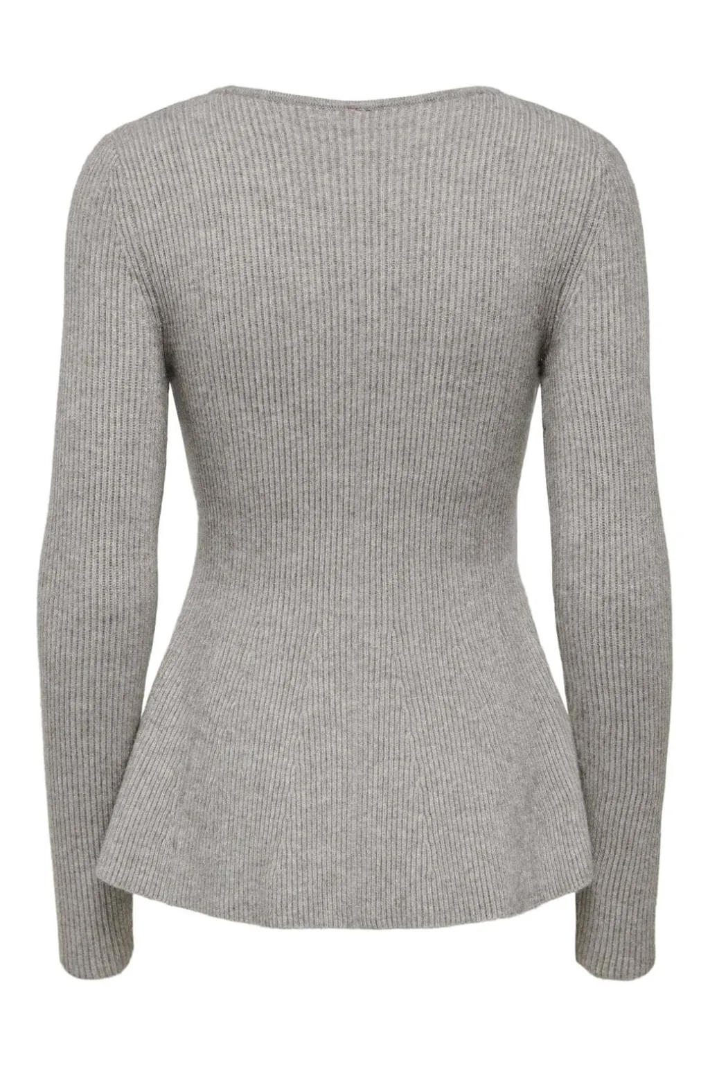 Onlibi Ls V-Neck Rib Peplum Cc Knt