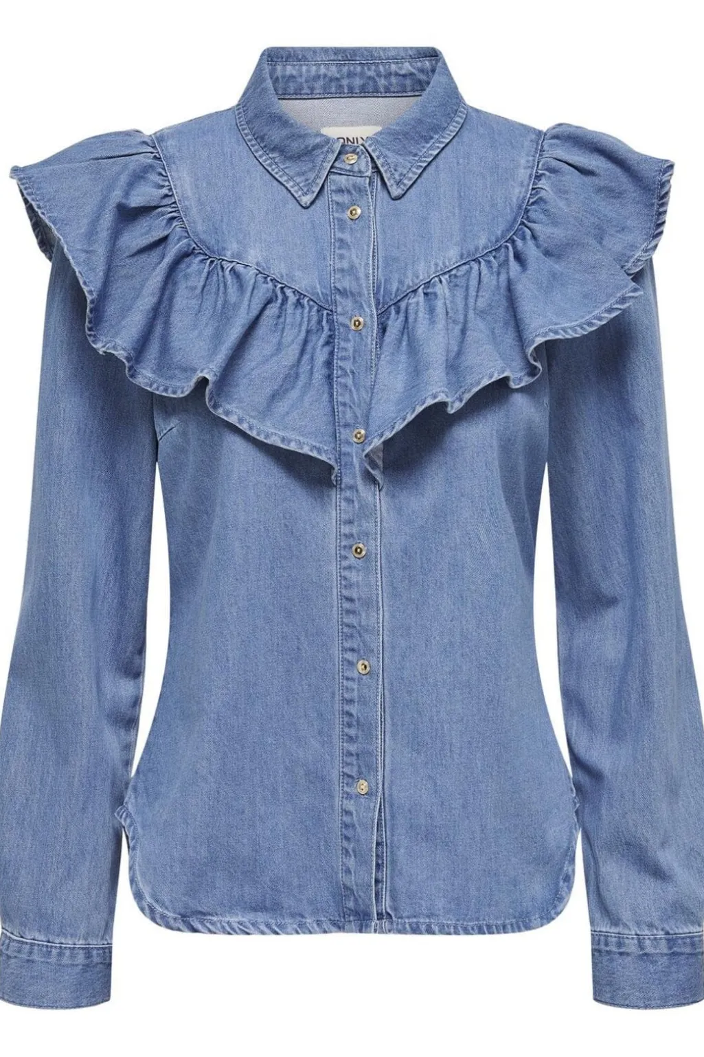 Onlindigo Ls Frill Shirt Qyt