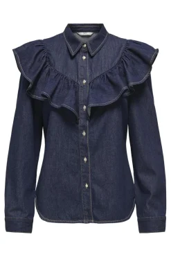 Onlindigo Ls Frill Shirt Qyt
