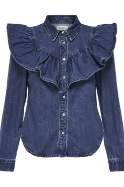 Onlindigo Ls Frill Shirt Qyt