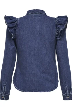 Onlindigo Ls Frill Shirt Qyt