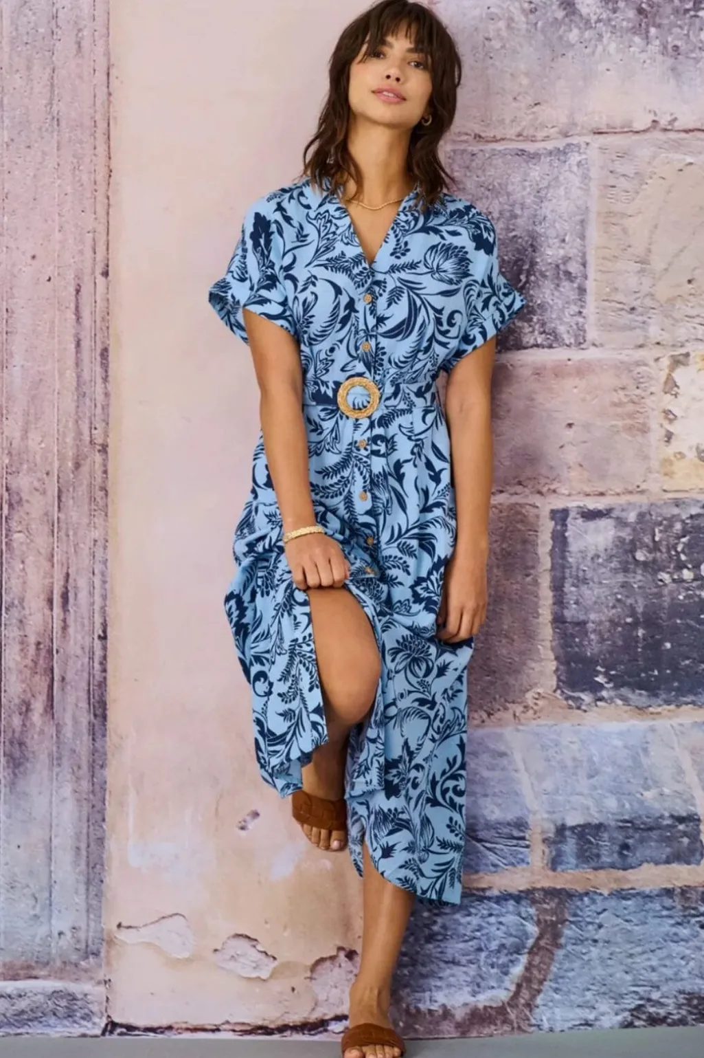 Onljakiri Linen Ss Midi Shirt Dress