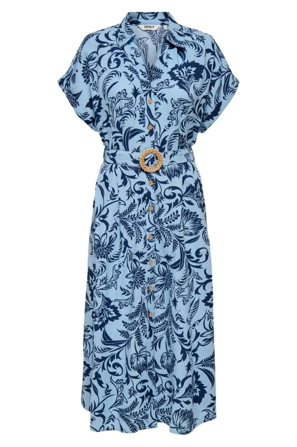 Onljakiri Linen Ss Midi Shirt Dress