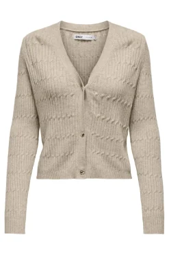 Onlkatia Ls Cable V-Neck Cardi Knt Nca