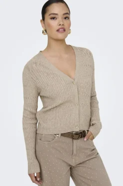 Onlkatia Ls Cable V-Neck Cardi Knt Nca