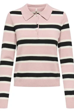 Onllondon Ls Stripe Polo Cc Knt