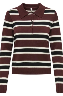 Onllondon Ls Stripe Polo Cc Knt