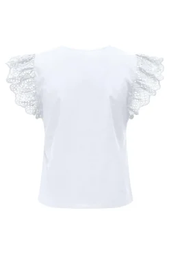 Onllou Life Emb S/S Frill Top