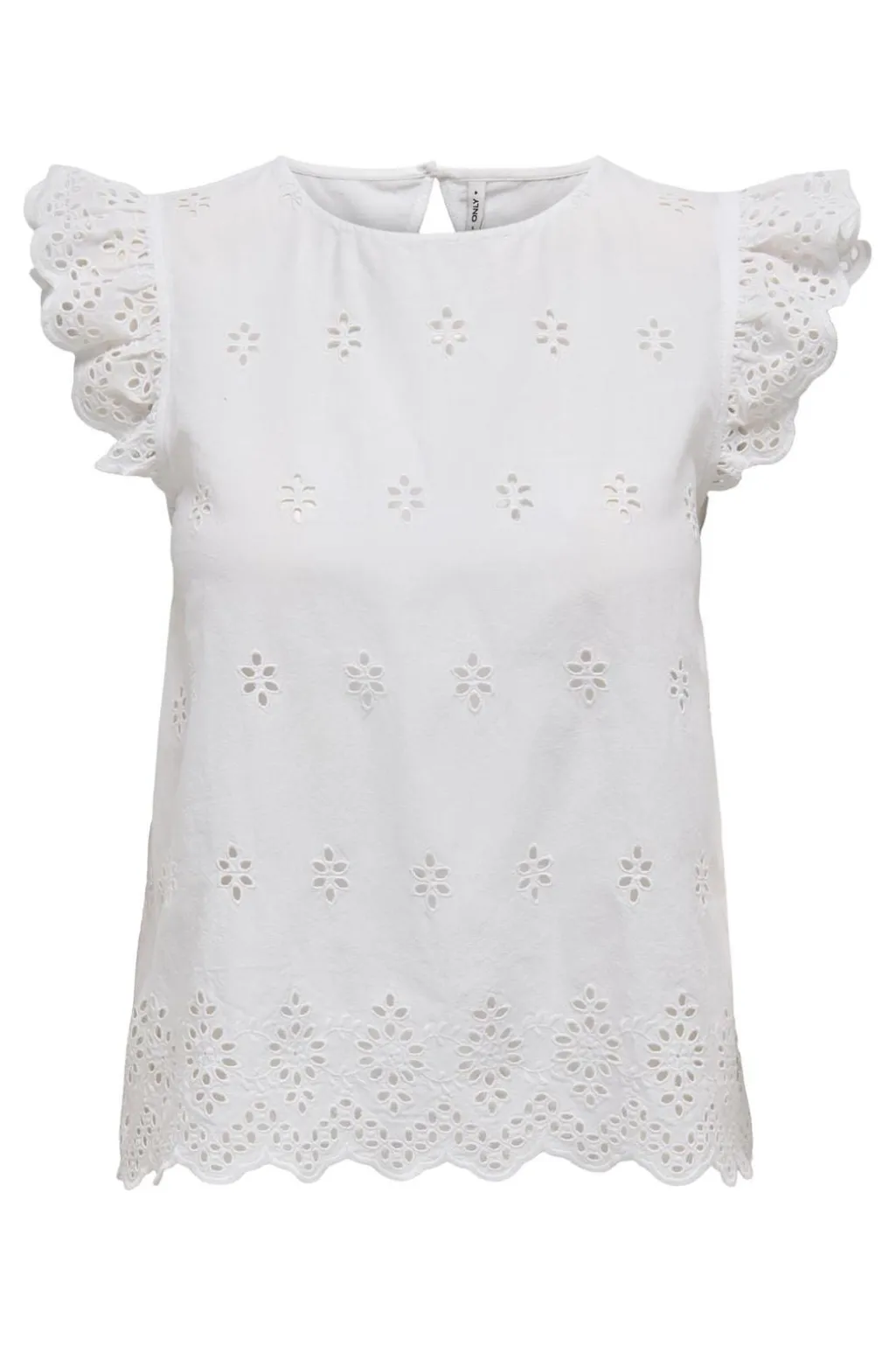 Onllou Life Emb S/S Open Back Top