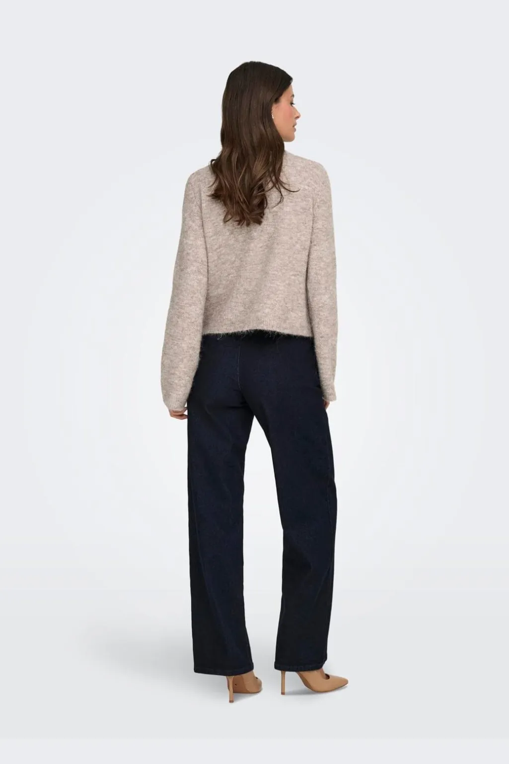 Onlmiggie Ls O-Neck Pearl Cardi Knt