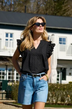 Onlraina S/L V-Neck Ruffle Top Ox