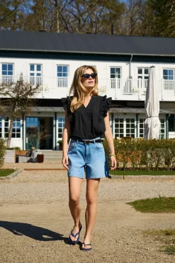 Onlraina S/L V-Neck Ruffle Top Ox