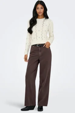 Onlrita Life Ls Embr Cable Knt