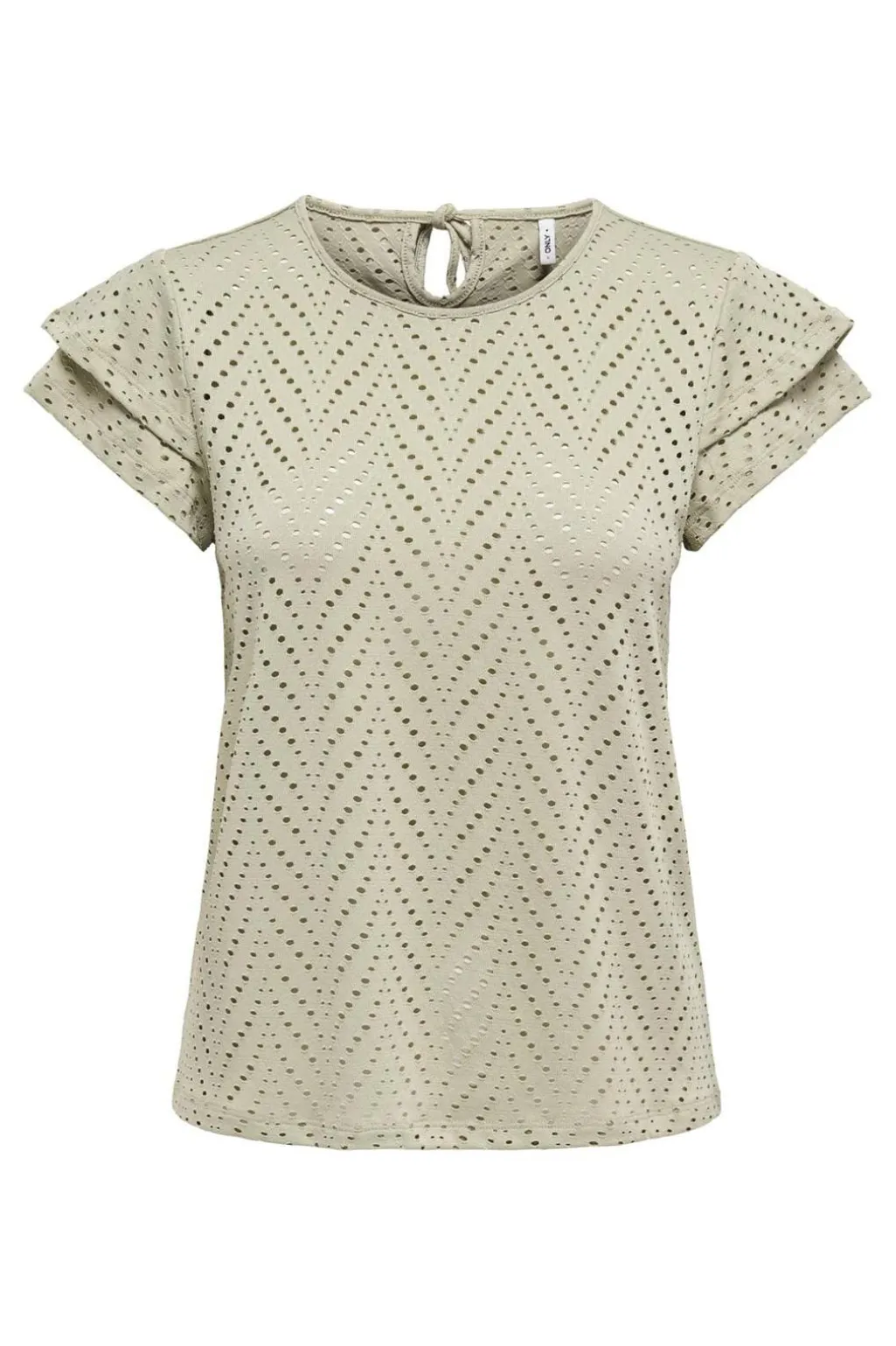 Onlsmilla S/S O-Neck Frill Top