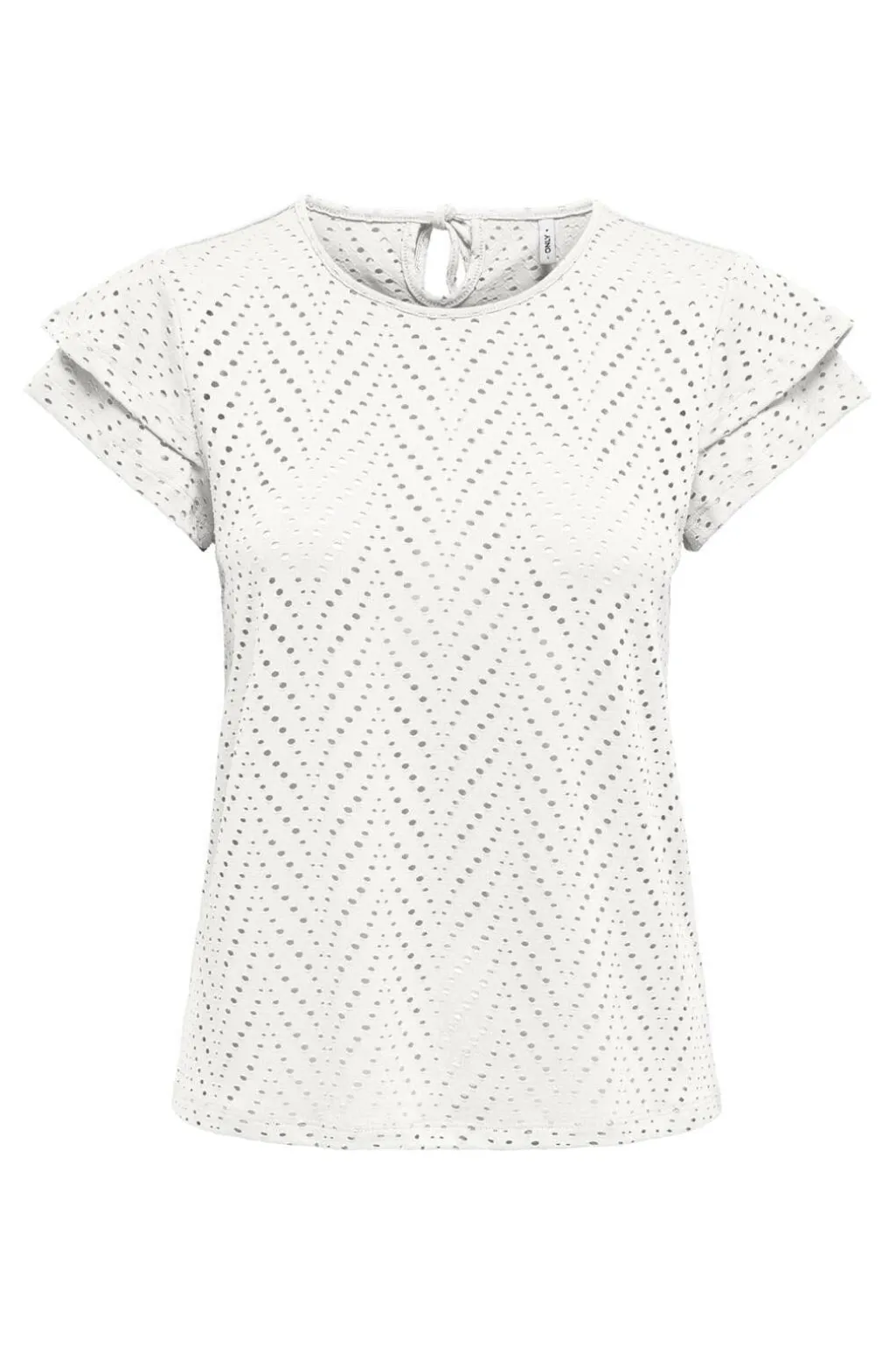 Onlsmilla S/S O-Neck Frill Top