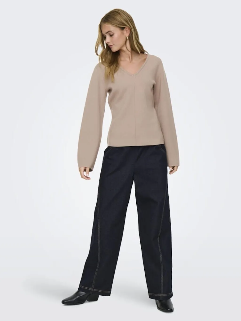 Onlviola Ls Fit V-Neck Knt