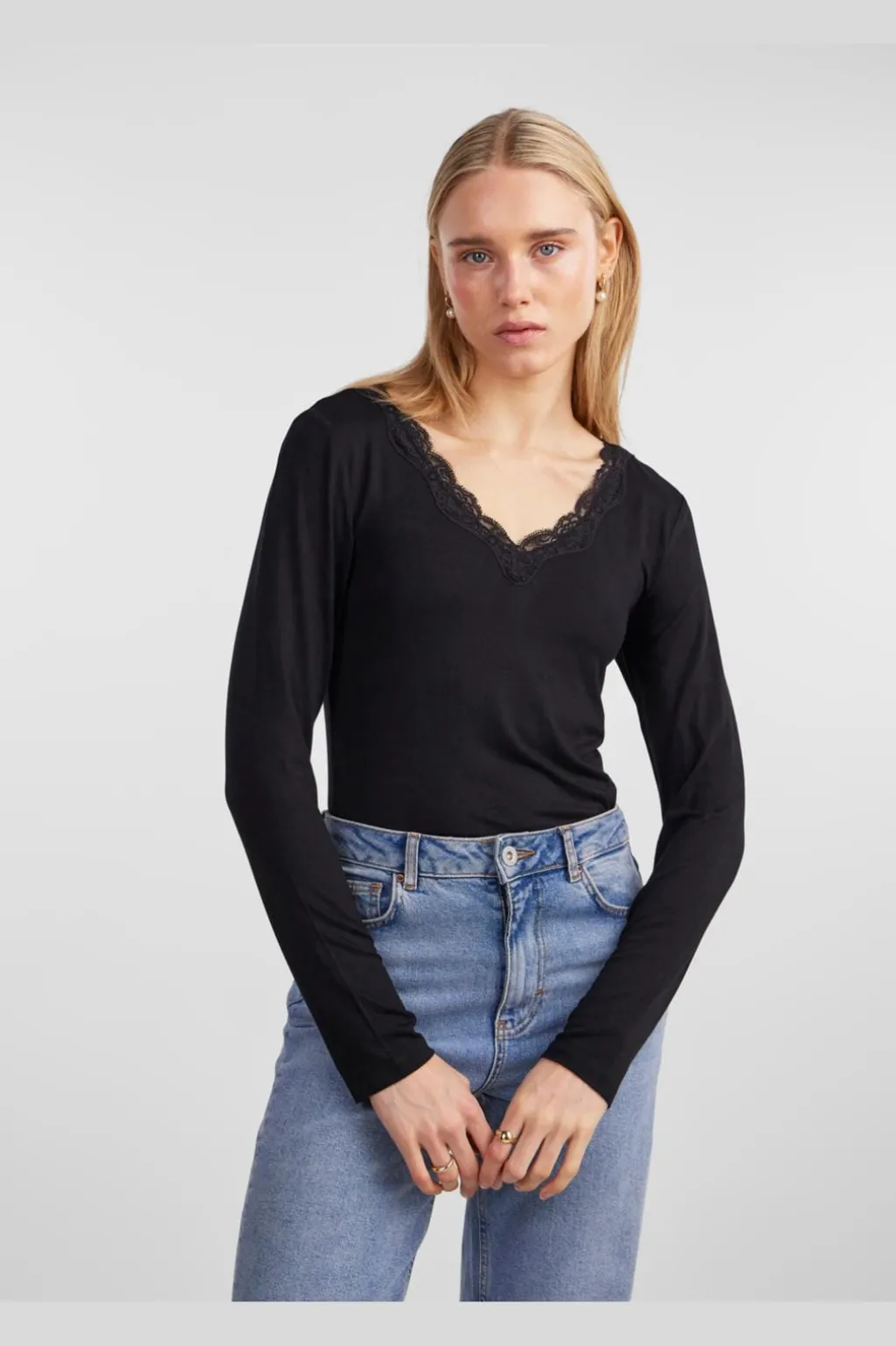 Pcbarbera Ls Lace Top