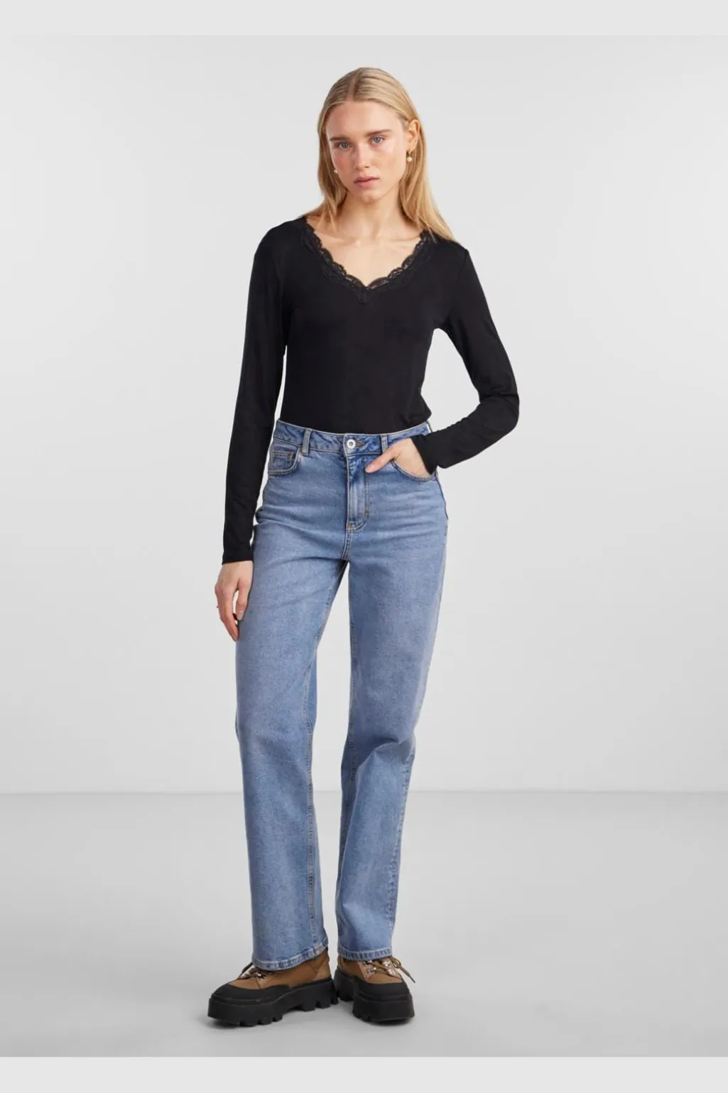 Pcbarbera Ls Lace Top