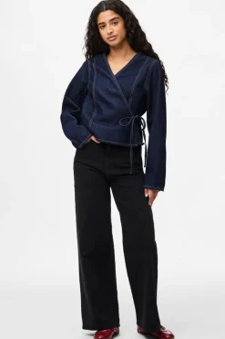 Pcfenna Ls Denim Wrap Shirt Fsy