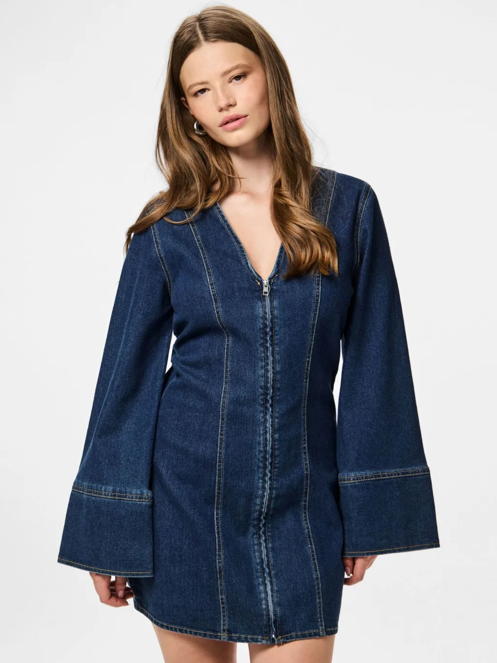 Pcflora Ls Denim Dress