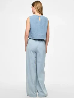 Pcflora Sl Denim Top