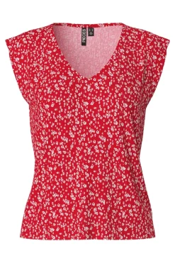 Pcflora Ss V-Neck Top
