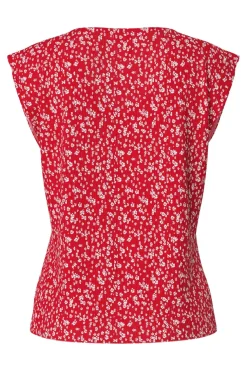 Pcflora Ss V-Neck Top