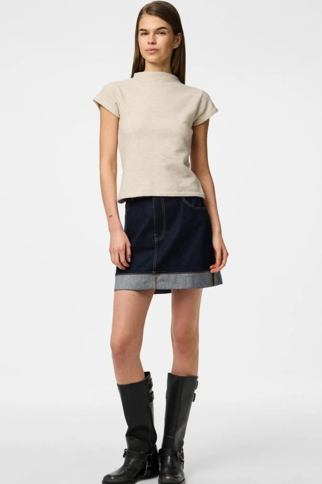Pcfranna Short Denim Skirt Fsy