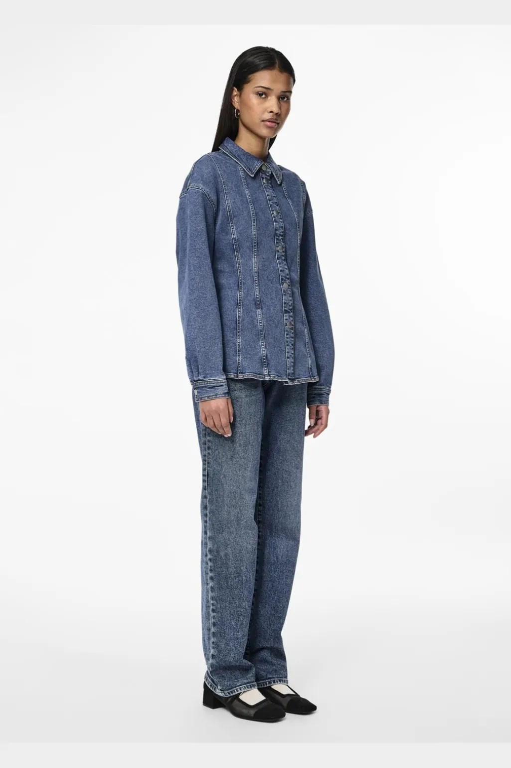 Pcginny Ls Denim Shirt Jit