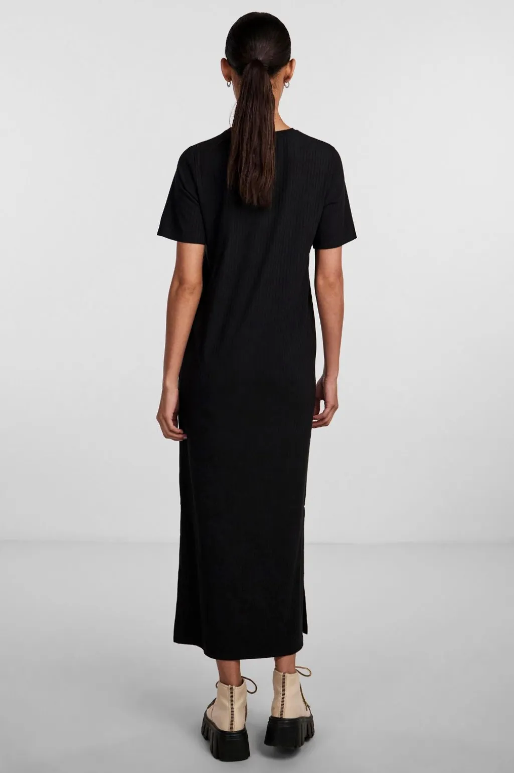 Pckylie Ss O-Neck Ankle Dress