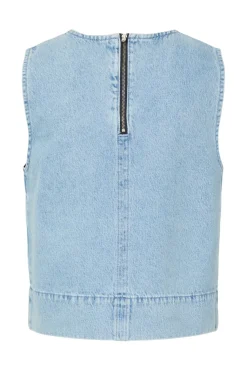 Pcnoel Sl O-Neck Denim Top Fsy
