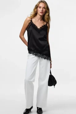 Pcnomi Strap Satin Lace Top