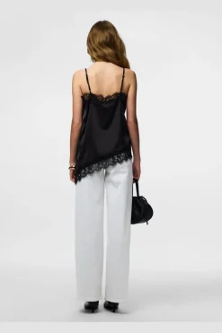 Pcnomi Strap Satin Lace Top