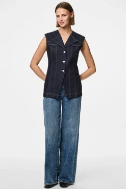 Pcnua Sl Fitted Denim Vest Fsy
