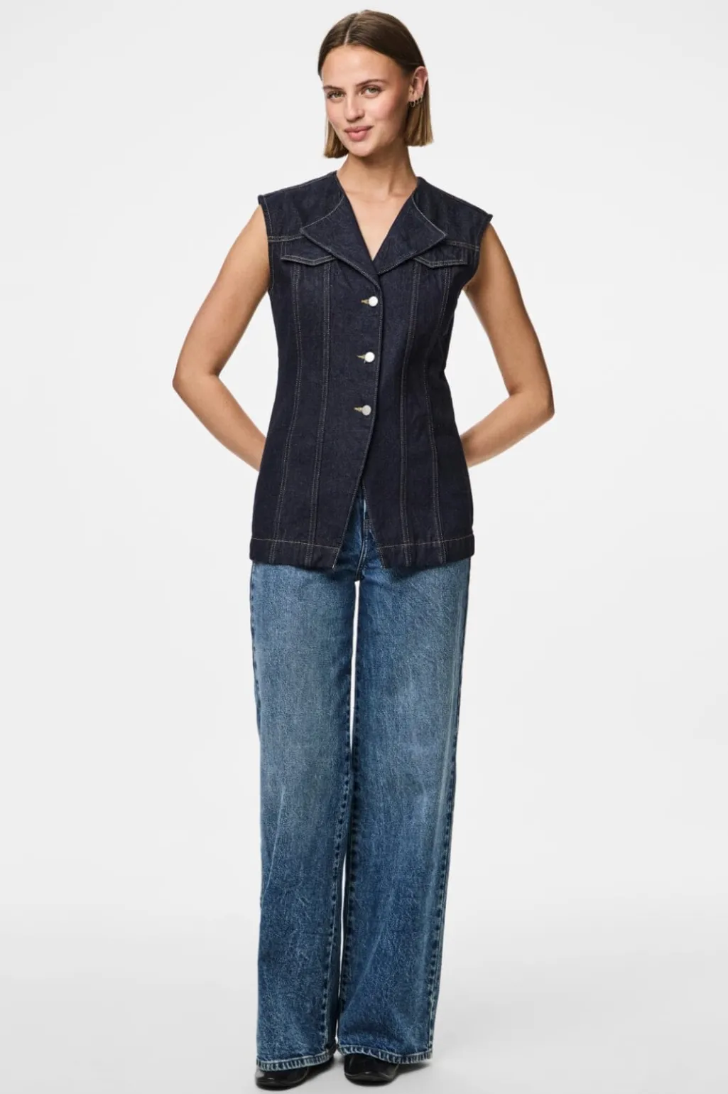 Pcnua Sl Fitted Denim Vest Fsy