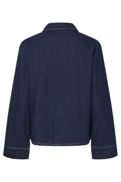 Pcofelia Ls Bow Denim Shirt Fsy